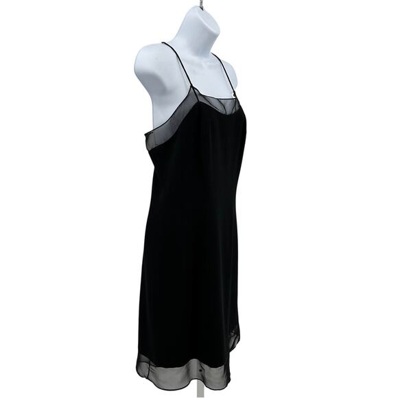 Richard Warren Petites Slip Dress WMNS SZ 10 Black Chiffon Sleeveless Thin Strap - Picture 2 of 5